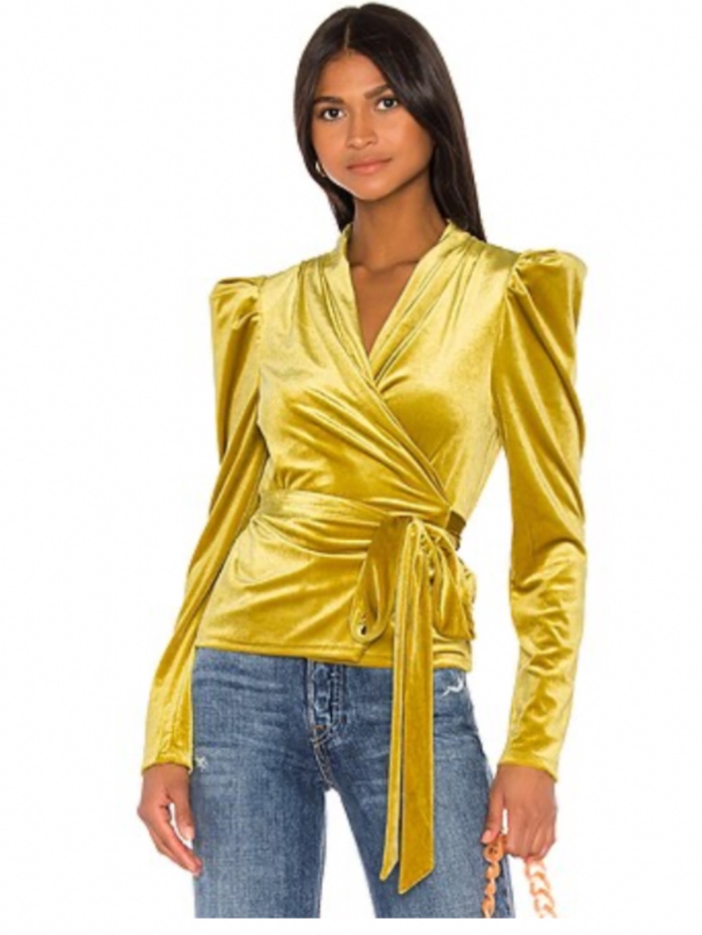 NWTS LPA Brielle velvet wrap long sleeve top XS